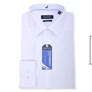 Nautica Men's Blue Performance Dress Shirt